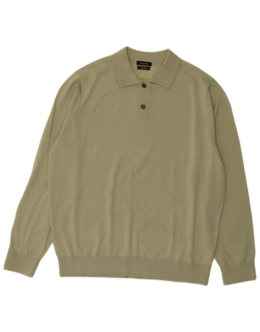 Jersey Massimo Dutti Hombre Cuello Polo Jersey XL Lana Verde