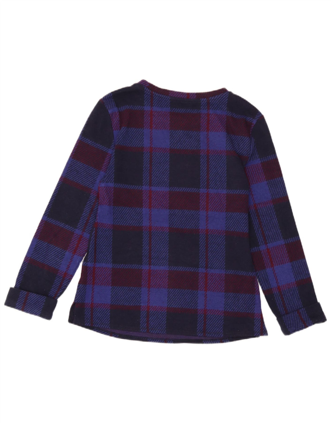Marks & Spencer Top para mujer de manga larga UK 6 XS Azul marino Cuadros Poliéster