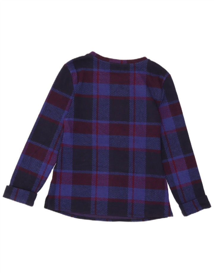 Marks & Spencer Top para mujer de manga larga UK 6 XS Azul marino Cuadros Poliéster