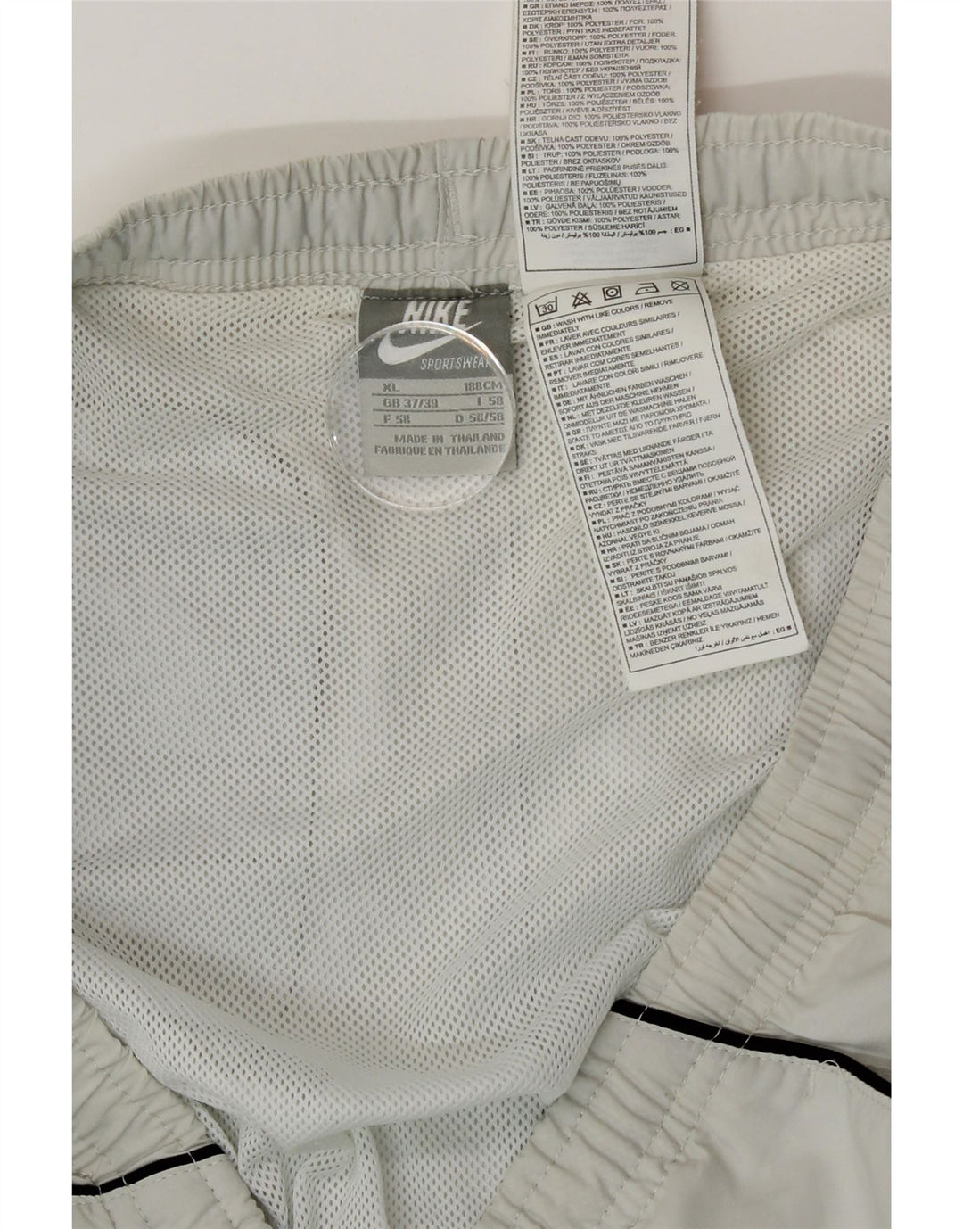 Nike Pantalones cortos deportivos para hombre XL Off White Poliéster