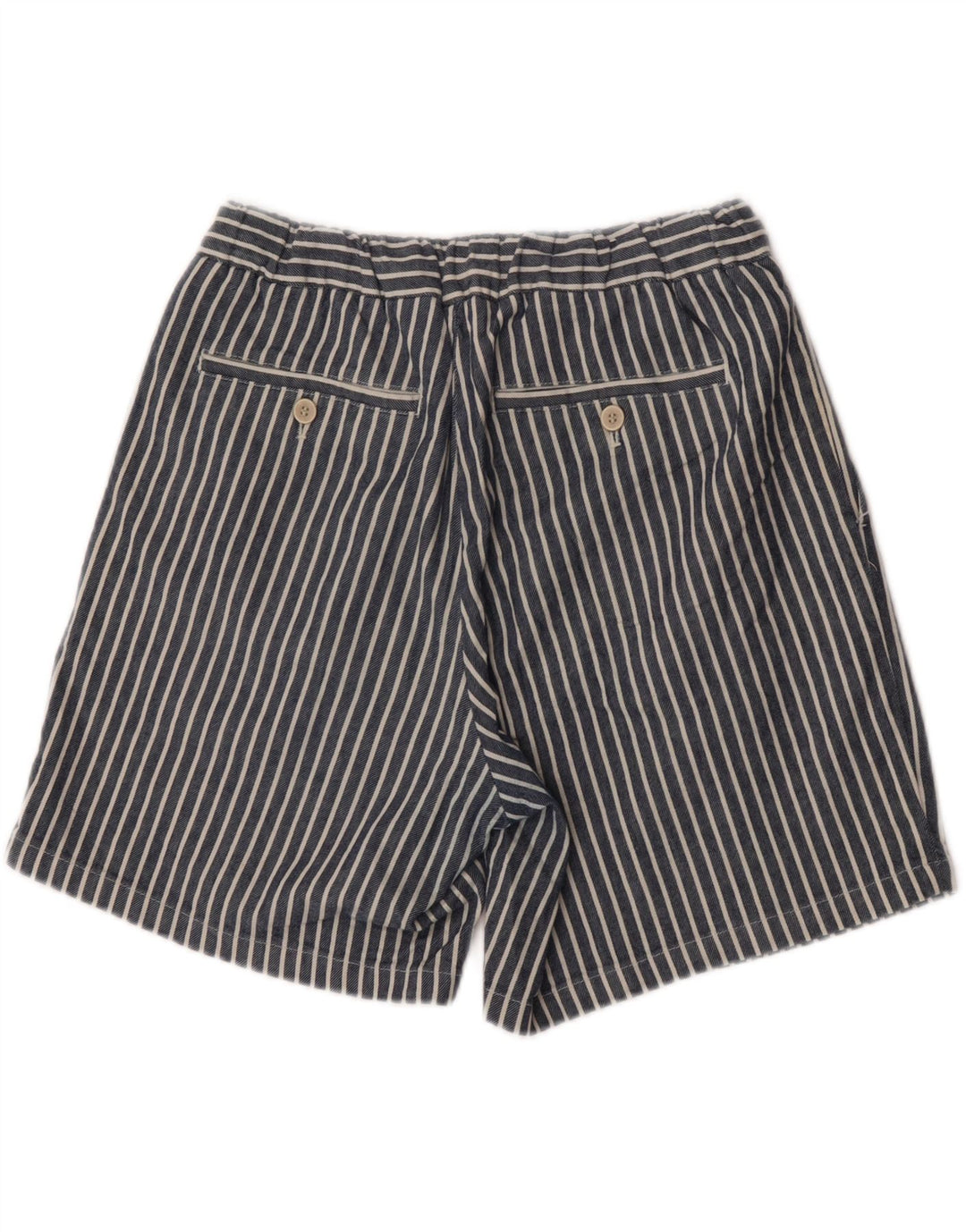 Zara Hombre Shorts Deportivos Medianos Azul Marino Rayas
