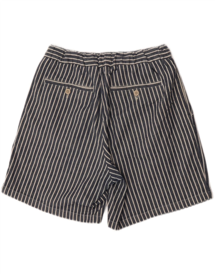 Zara Hombre Shorts Deportivos Medianos Azul Marino Rayas