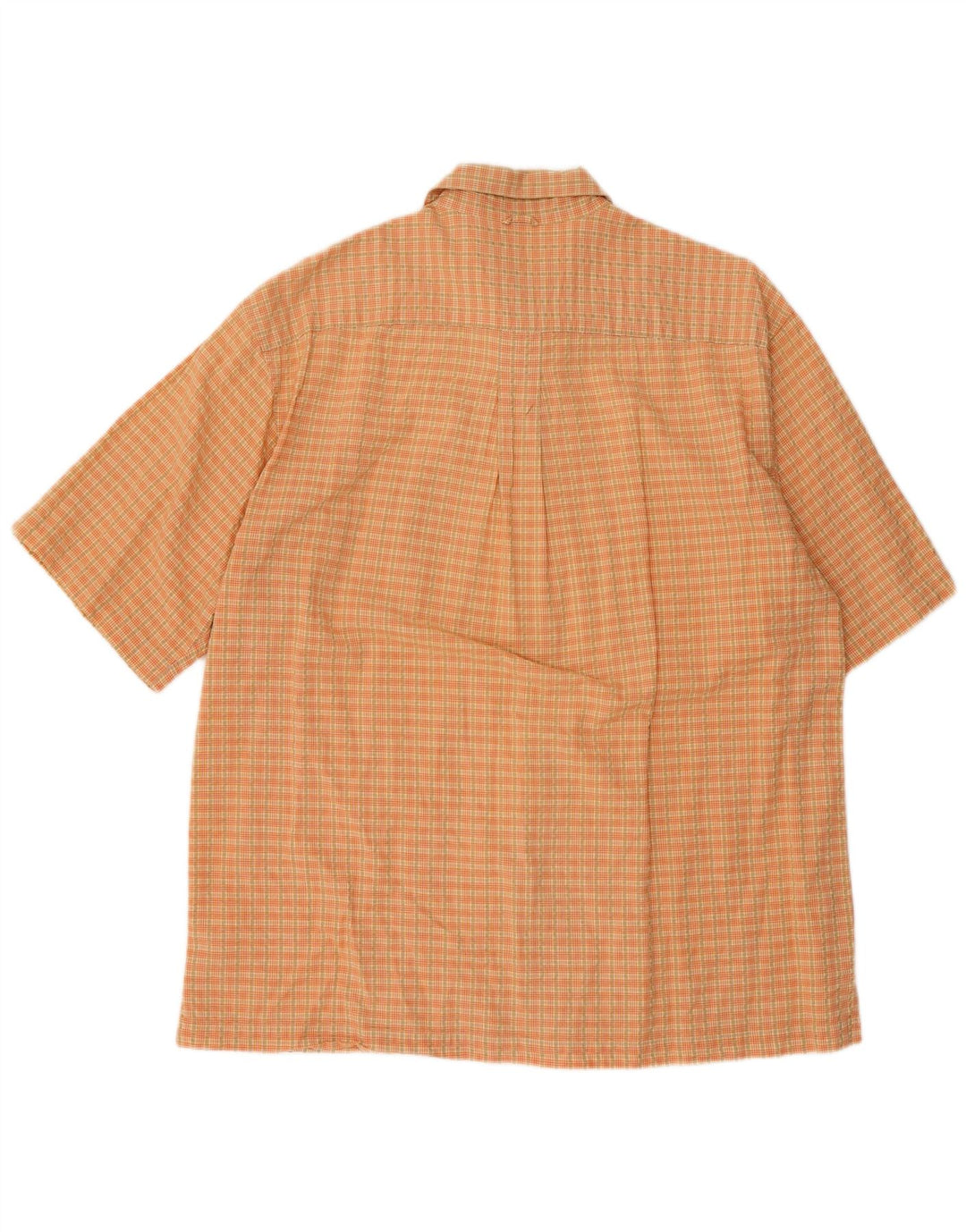 Timberland Camisa De Manga Corta Para Hombre Algodón A Cuadros Naranja Medio