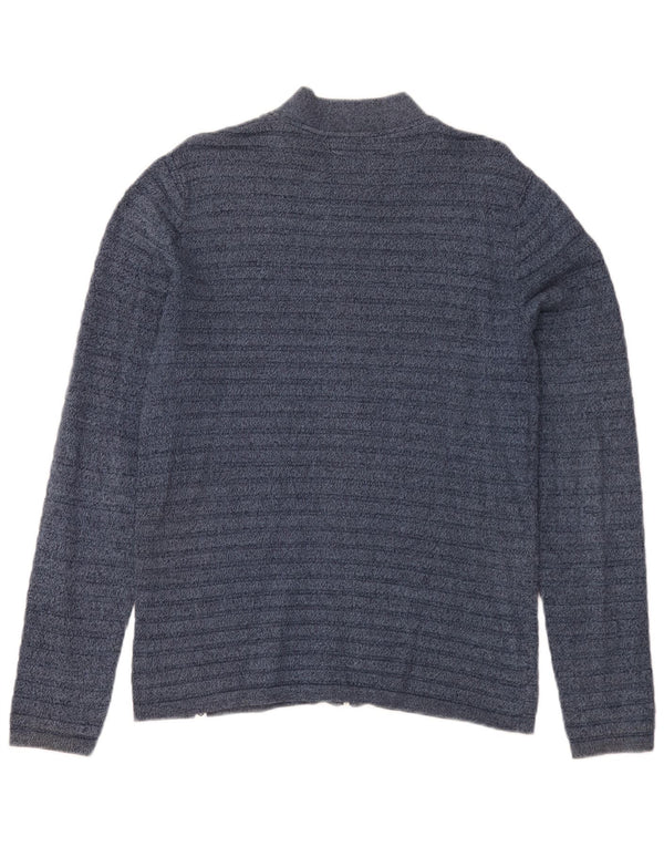 Jack & Jones Mens Cardigan Sweater Small Azul Marino Rayas