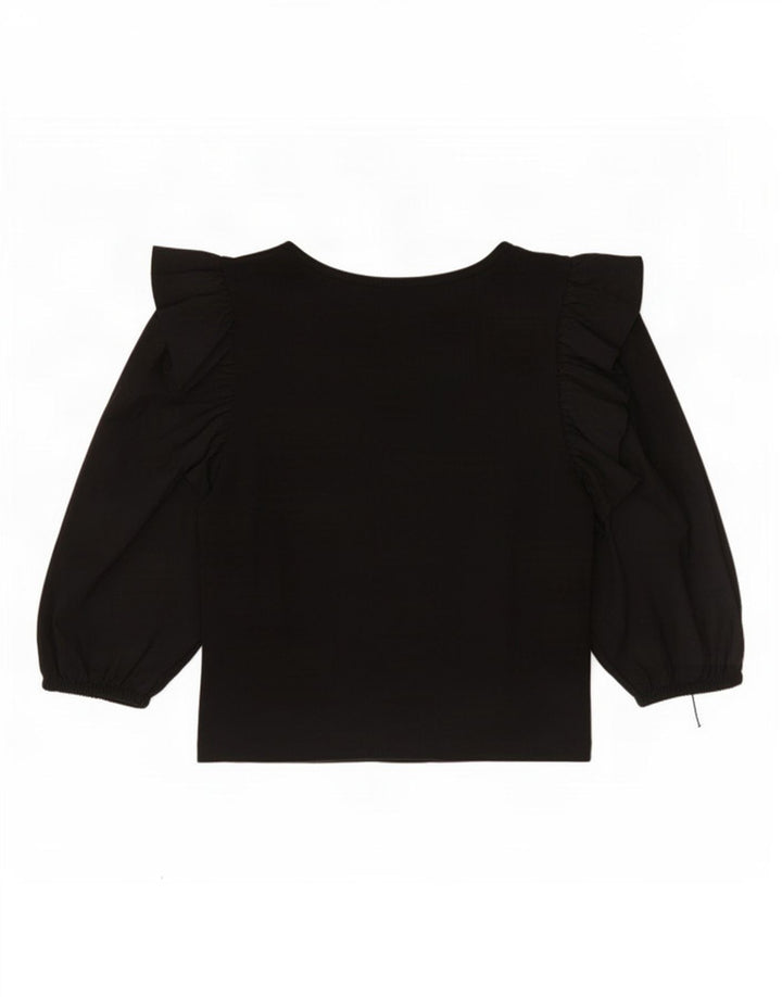 Zara Top corto de manga 3/4 para mujer UK 40 Algodón negro mediano