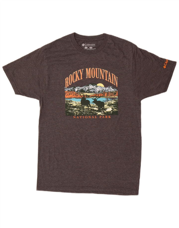 Columbia Camiseta gráfica para hombre Top de algodón gris medio