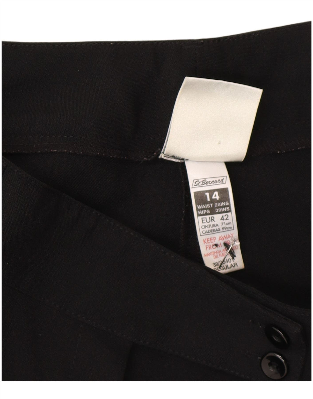 St. Bernard Pantalones de traje con corte de bota para mujer EU 40 Medium W30 L30 Negro