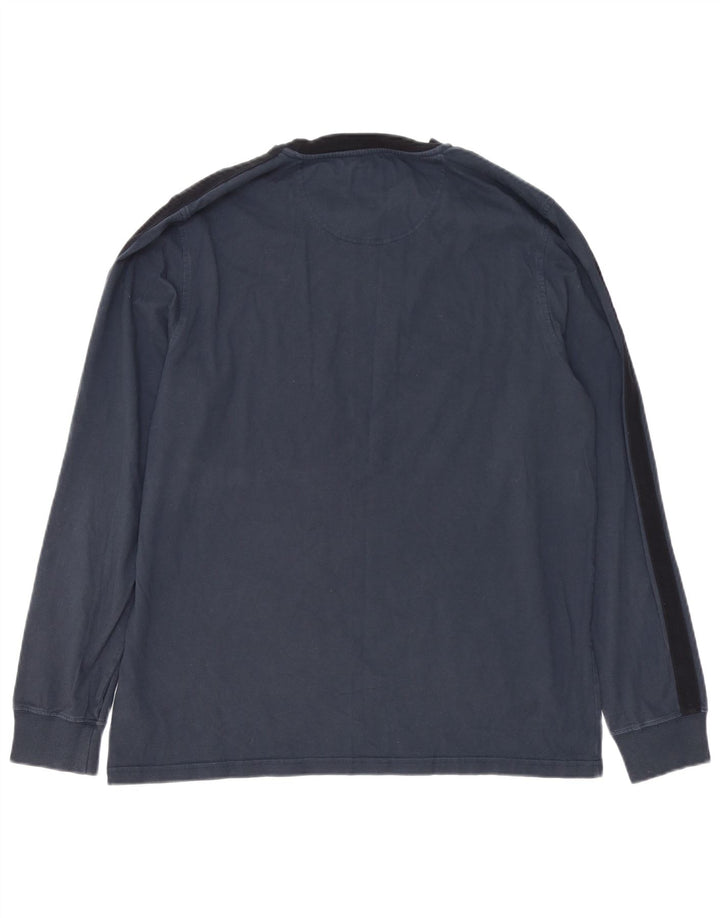 BARBOUR Top entallado para hombre de manga larga con bloques de color azul marino grande