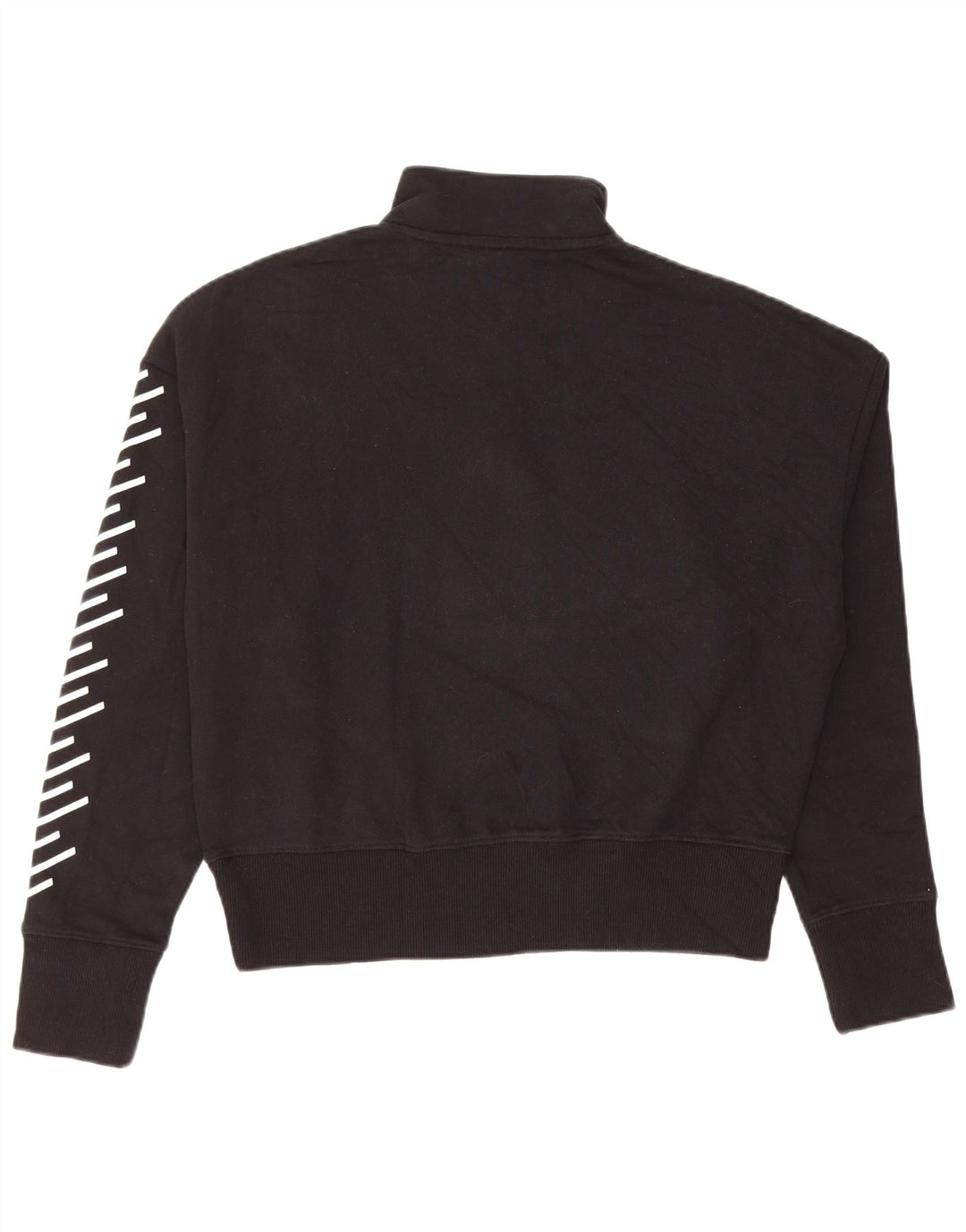 Superdry Mujer Crop Graphic Zip Neck Sudadera Jumper UK 40 Medium Negro