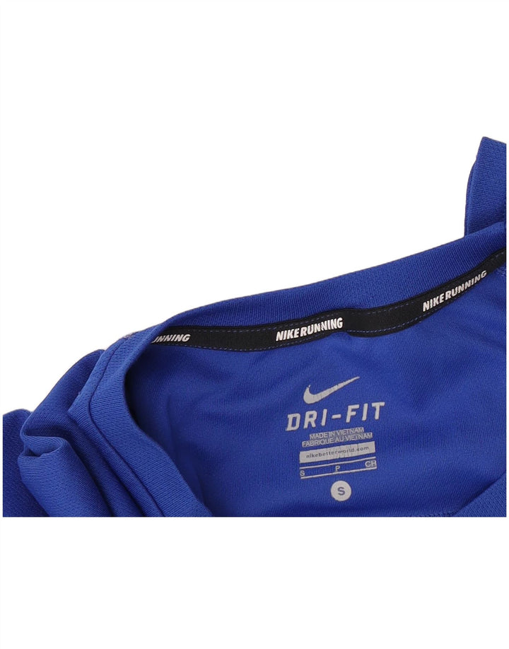 NIKE Hombre Dri Fit Top Manga Larga Poliéster Azul Pequeño