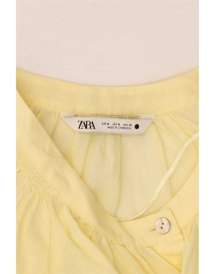 Zara Blusa extragrande de manga larga para mujer UK 44 Amarillo medio