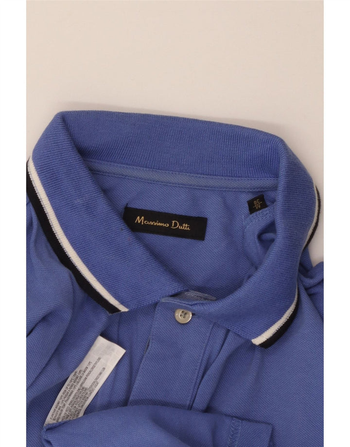 MASSIMO DUTTI Polo Hombre Algodón Azul Medio
