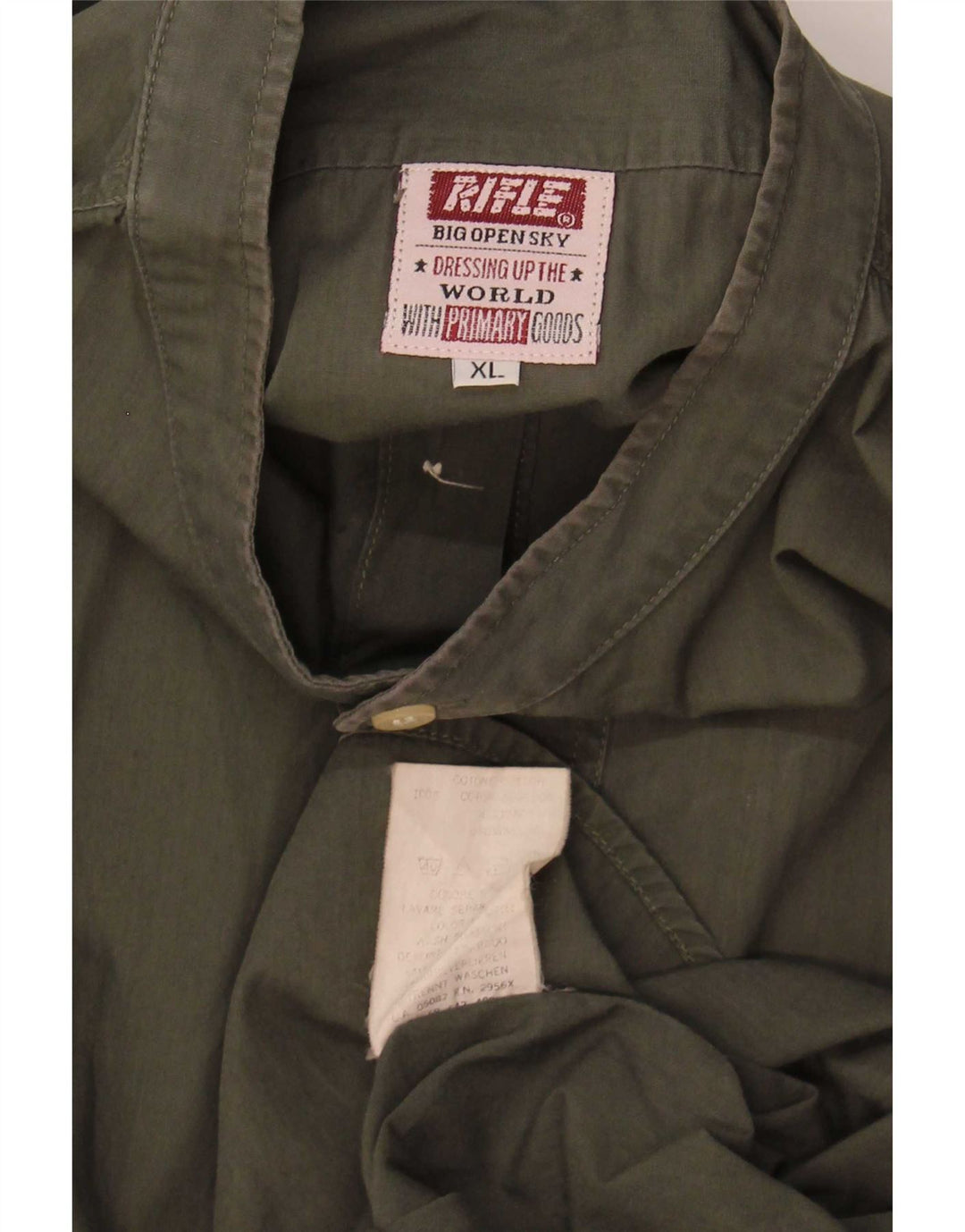 Camisa Rifle Hombre XL Algodón Caqui