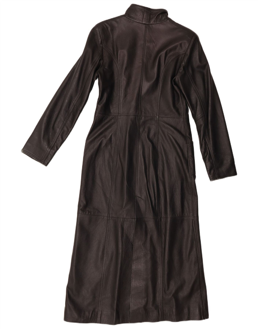 Wake Abrigo de cuero para mujer Reino Unido 12 Cuero negro mediano