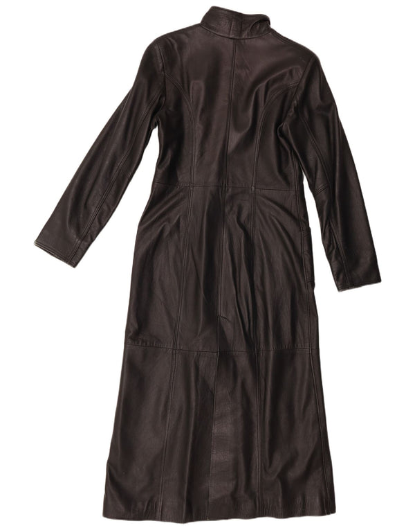 Wake Abrigo de cuero para mujer Reino Unido 12 Cuero negro mediano