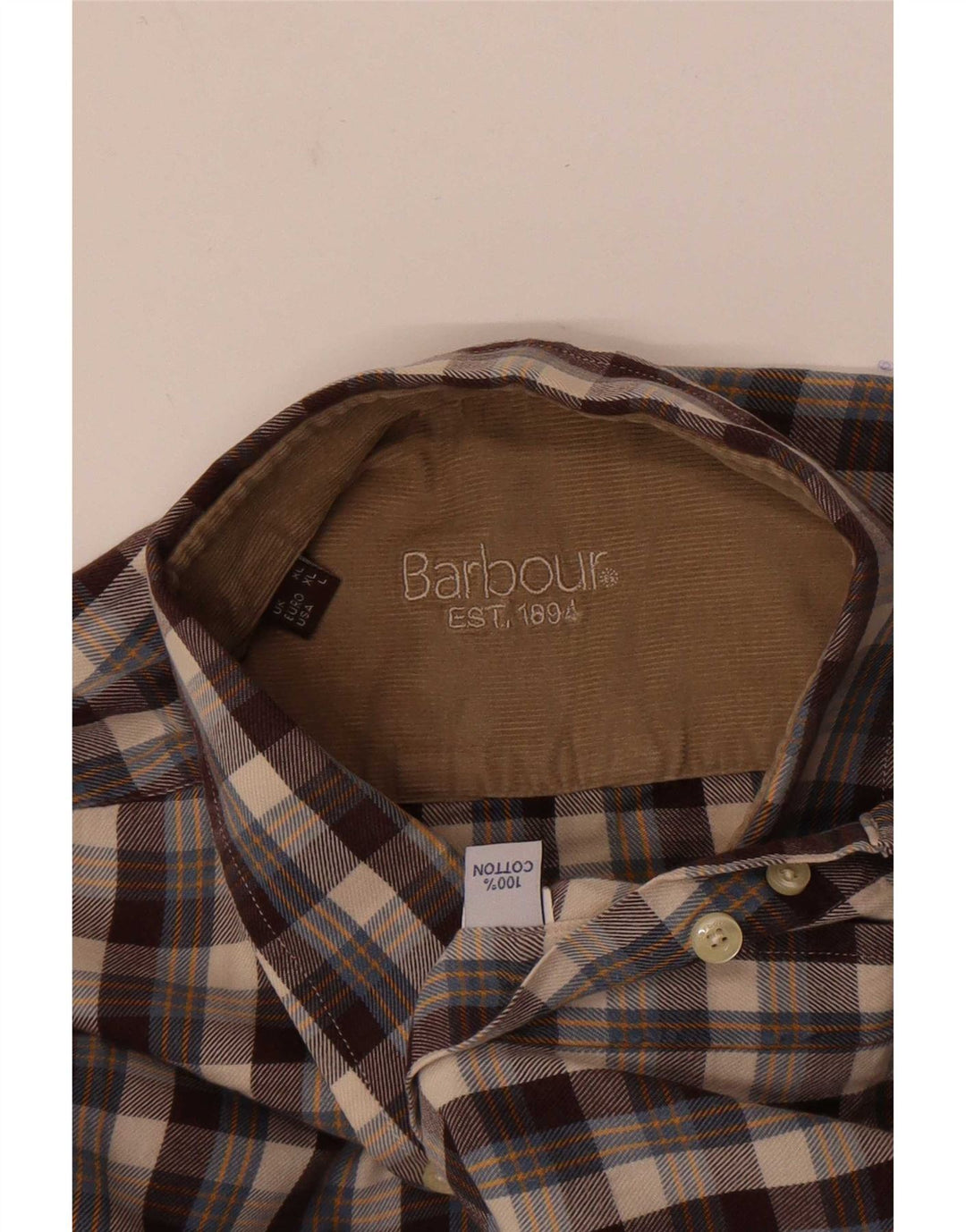 Camisa De Franela Barbour Para Hombre Algodón A Cuadros Marrón Grande