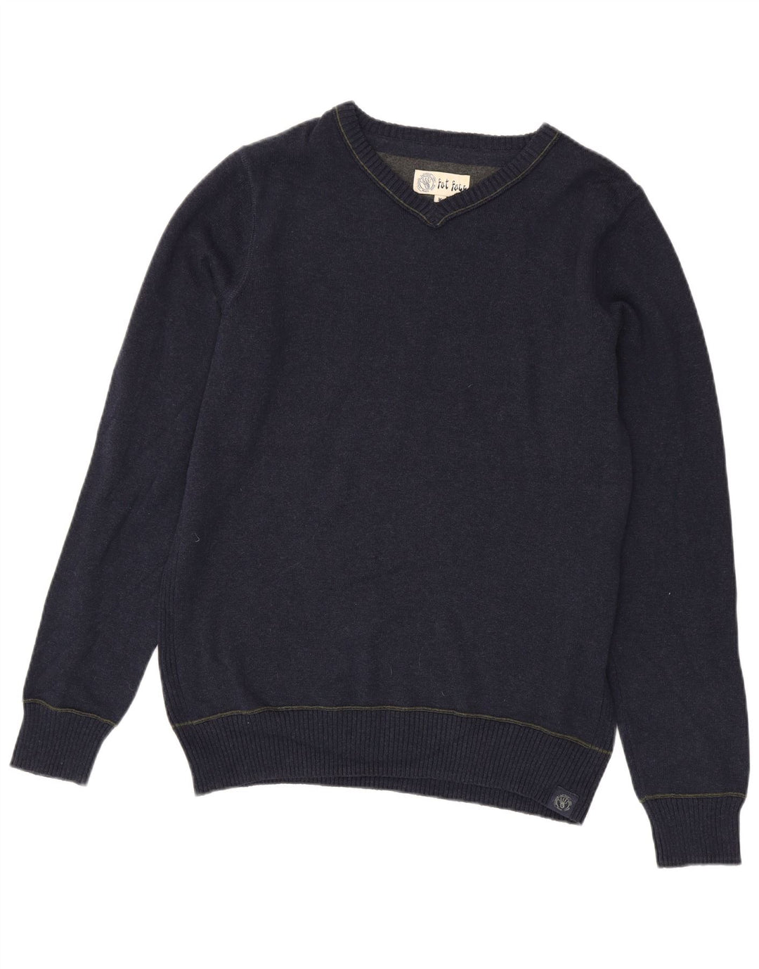 Jersey con cuello en V para hombre de Fat Face Algodón azul marino medio