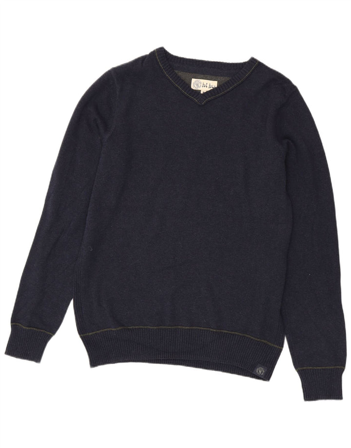 Jersey con cuello en V para hombre de Fat Face Algodón azul marino medio