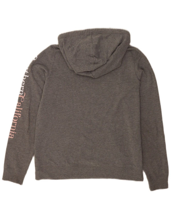Hollister Mujer Graphic Relaxed Fit Sudadera con capucha Jumper UK 10 Small Gris Algodón