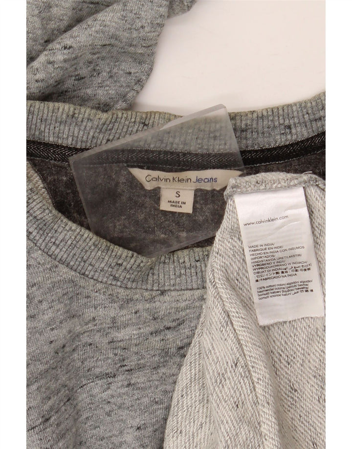 CALVIN KLEIN JEANS Sudadera estampada para hombre Jersey pequeño gris moteado