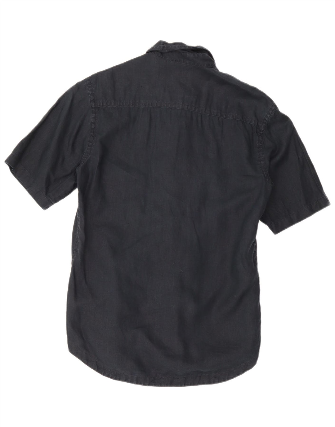 Camisa Calvin Klein Jeans Hombre Manga Corta Grande Lino Azul Marino