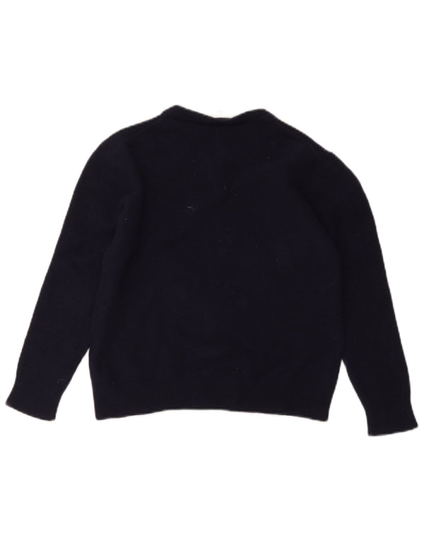 Lacoste Jersey de cuello redondo para niño 7-8 años Azul marino Lana virgen