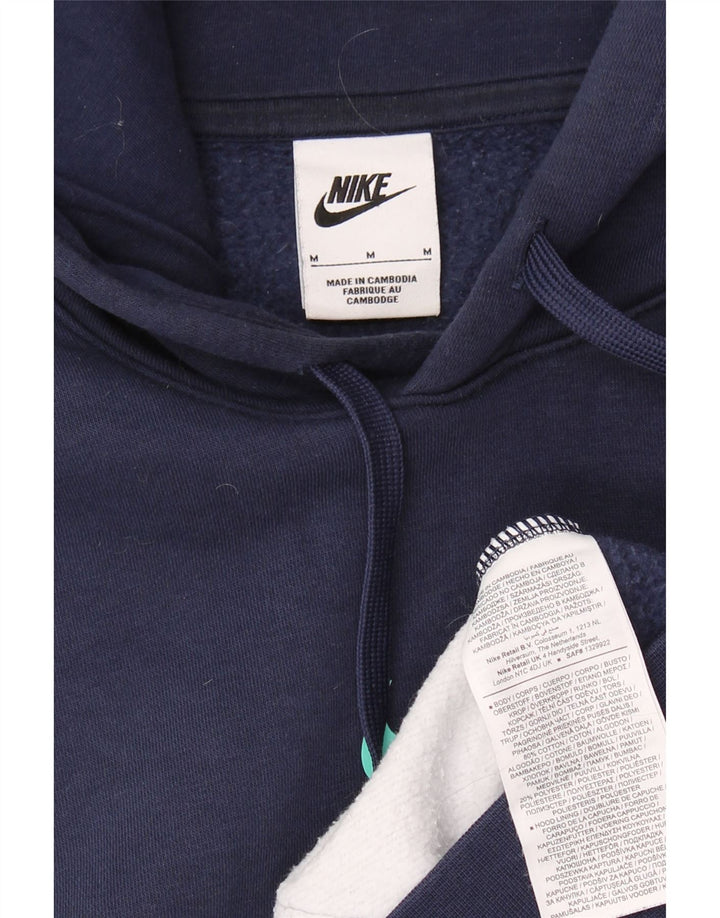 NIKE Hombre Sudadera con capucha gráfica Jersey de algodón color block en azul marino mediano