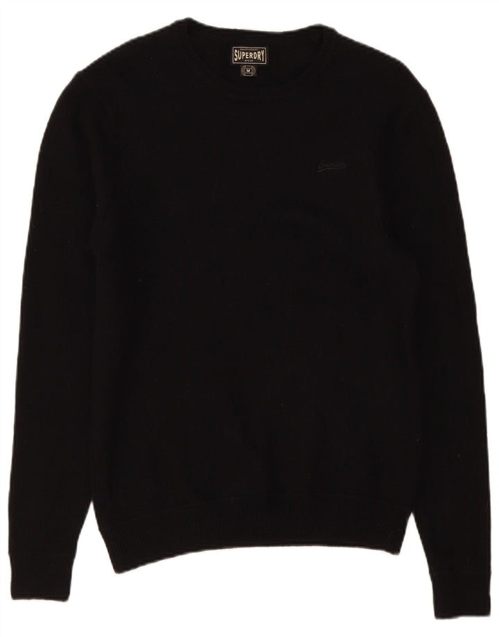 Superdry Jersey Con Cuello Barco Para Hombre De Lana Negra Mediana