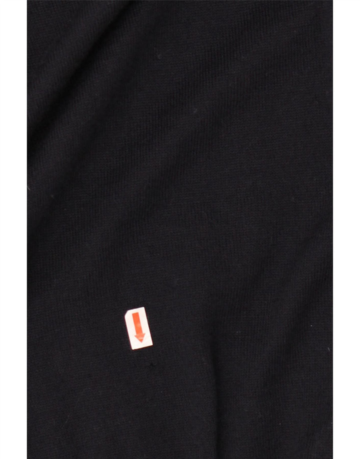 VINTAGE Hombres Barco Cuello Jersey Suéter Medio Azul Marino