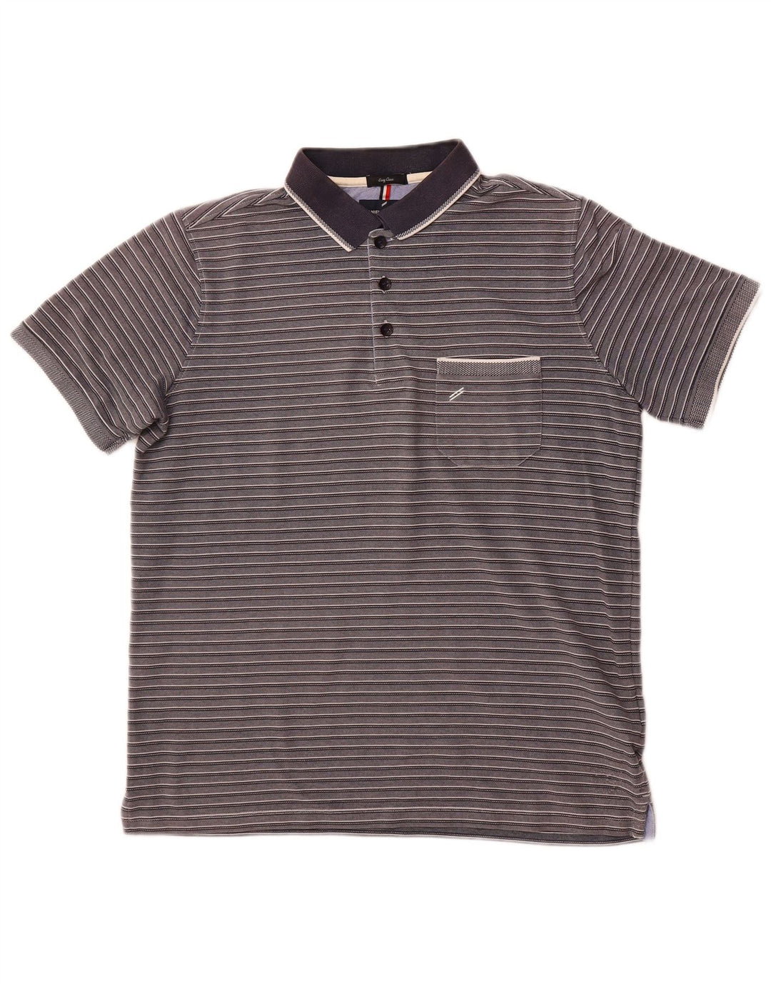 DANIEL HECHTER Polo de fácil cuidado para hombre de algodón a rayas gris grande