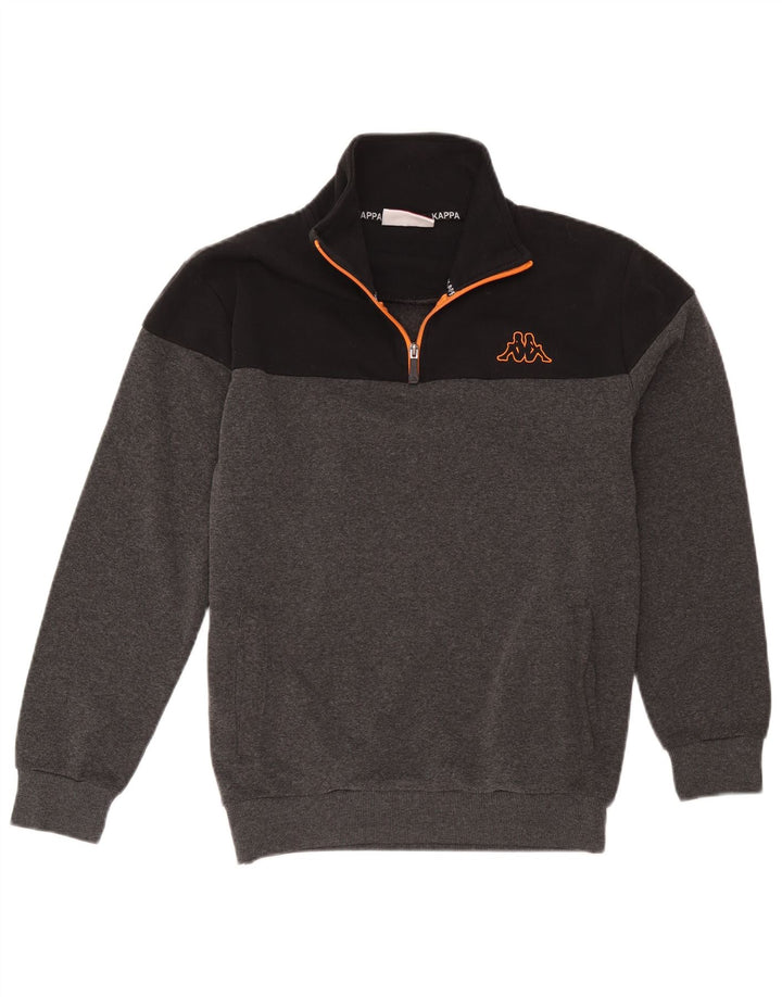 Kappa Hombre Jersey De Forro Polar Con Cremallera Y Cuello Grande Gris Colorblock Poliéster