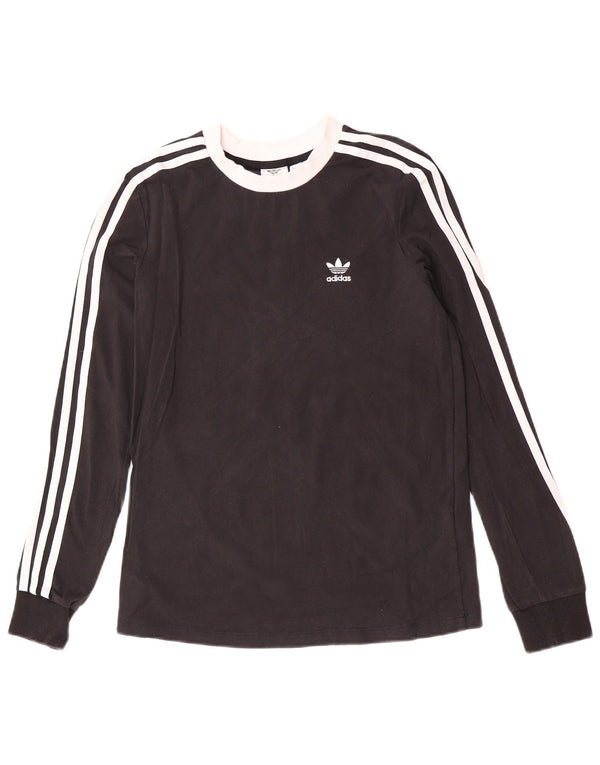 Adidas Camiseta de manga larga para mujer UK 8 Small Black Colourblock Cotton