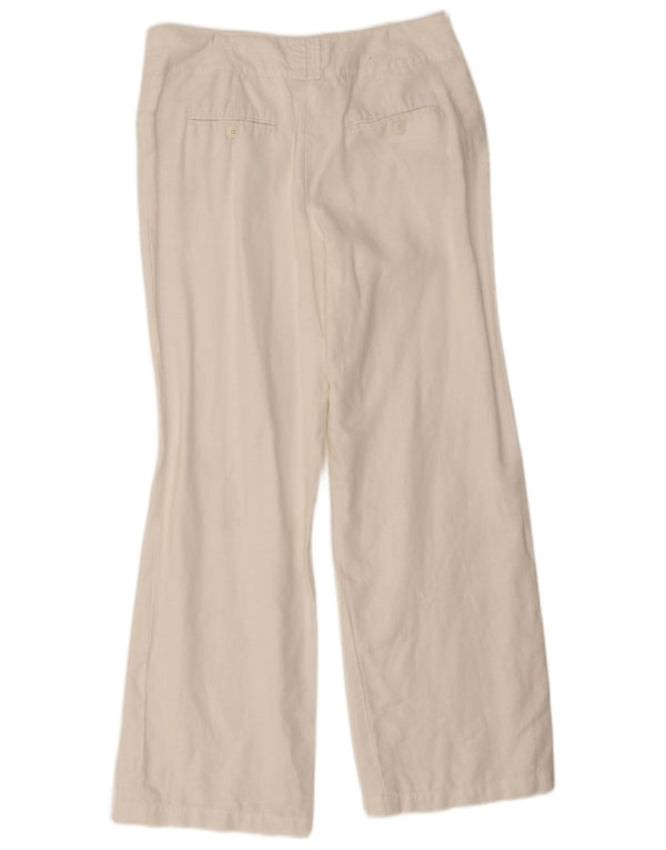 Monsoon Pantalones casuales con corte de bota para mujer UK 10 Small W28 L28 White Linen