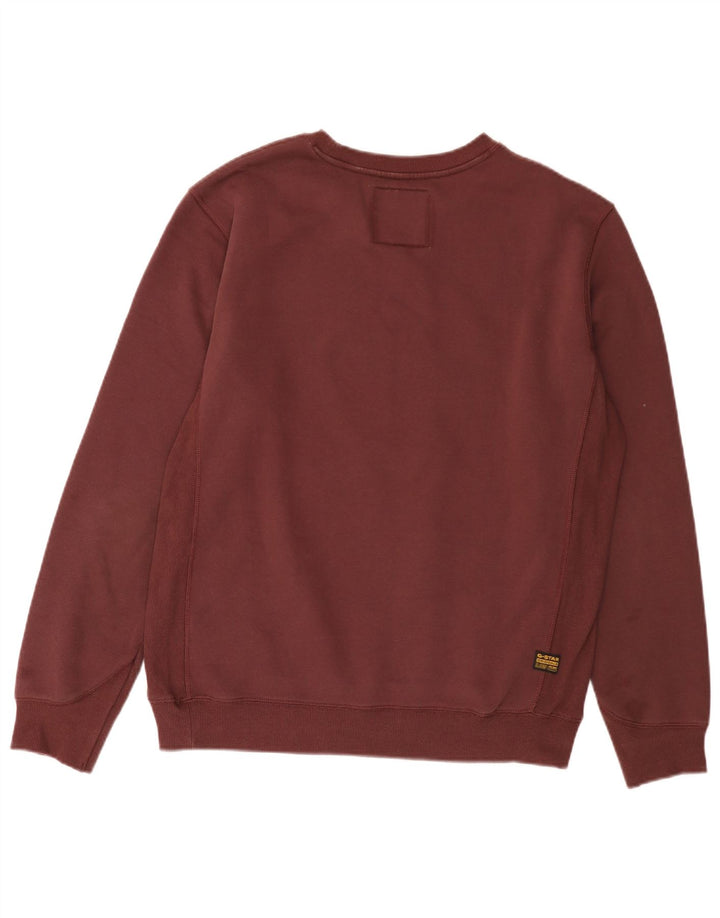 G-Star Hombre Sudadera Jumper Large Borgoña Algodón