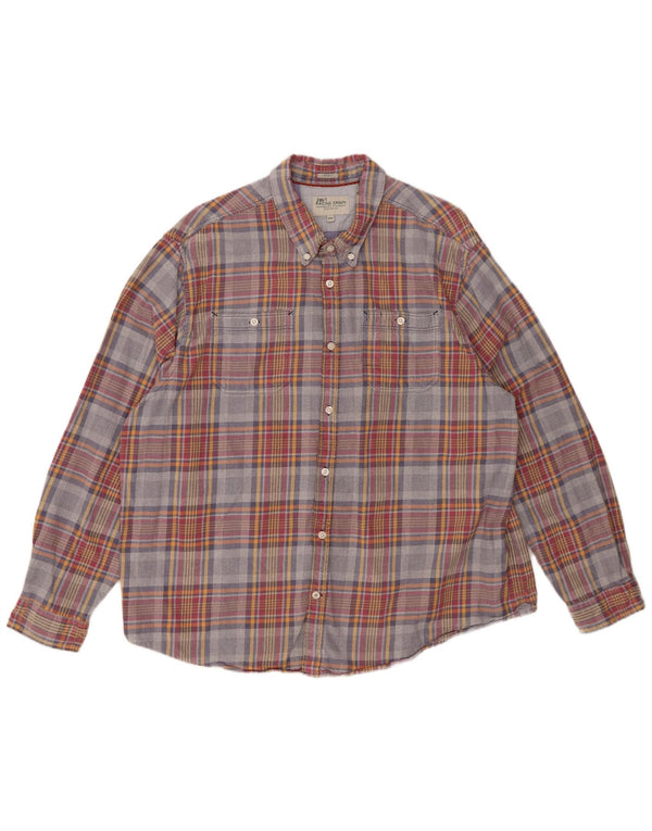 VINTAGE Camisa de franela para hombre 2XL Algodón a cuadros multicolor