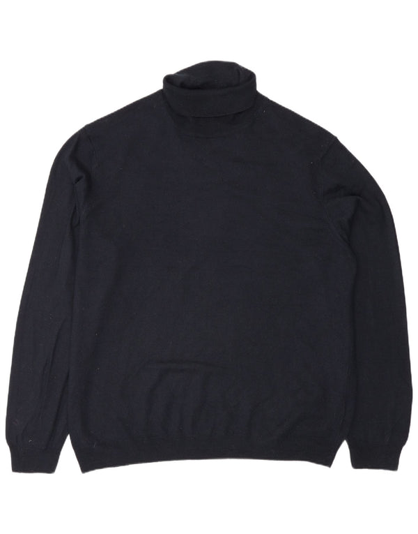Marks & Spencer - Jersey con cuello vuelto para hombre, talla 2XL, acrílico azul marino