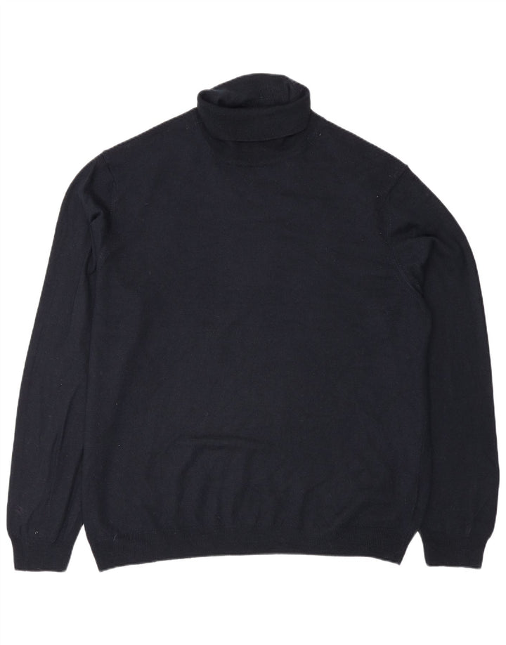 Marks & Spencer - Jersey con cuello vuelto para hombre, talla 2XL, acrílico azul marino