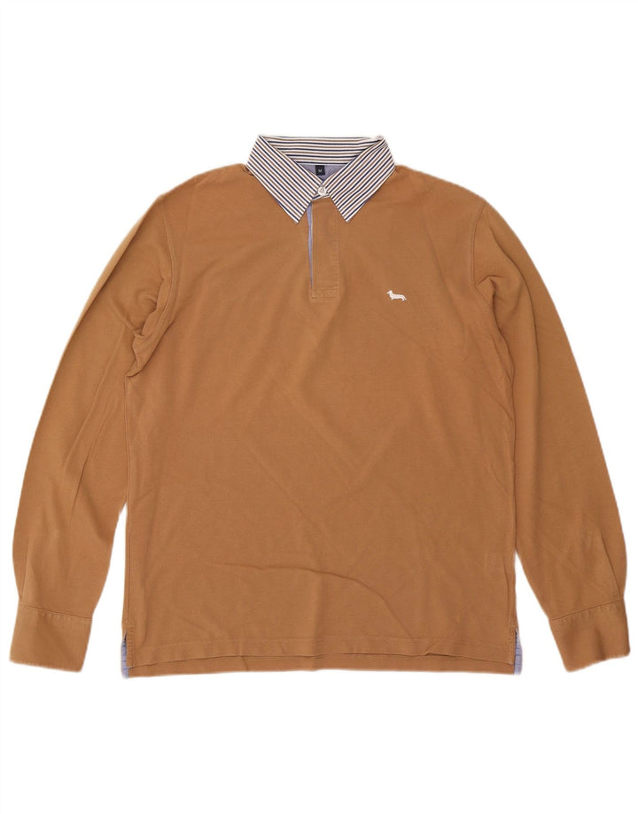 HARMONT & BLAINE Polo de rugby de manga larga para hombre Algodón beige medio