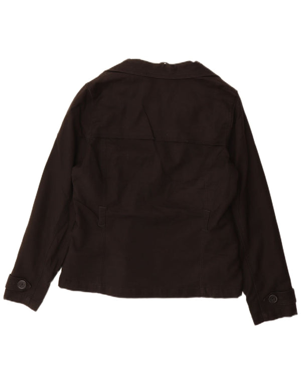 EDDIE BAUER Chaqueta tipo blazer de 3 botones para mujer UK 14 Mediana Algodón negro