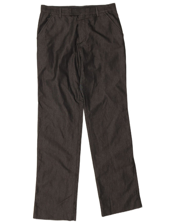 Zara Pantalón de traje recto para hombre EU 42 Large W32 L34 Algodón negro