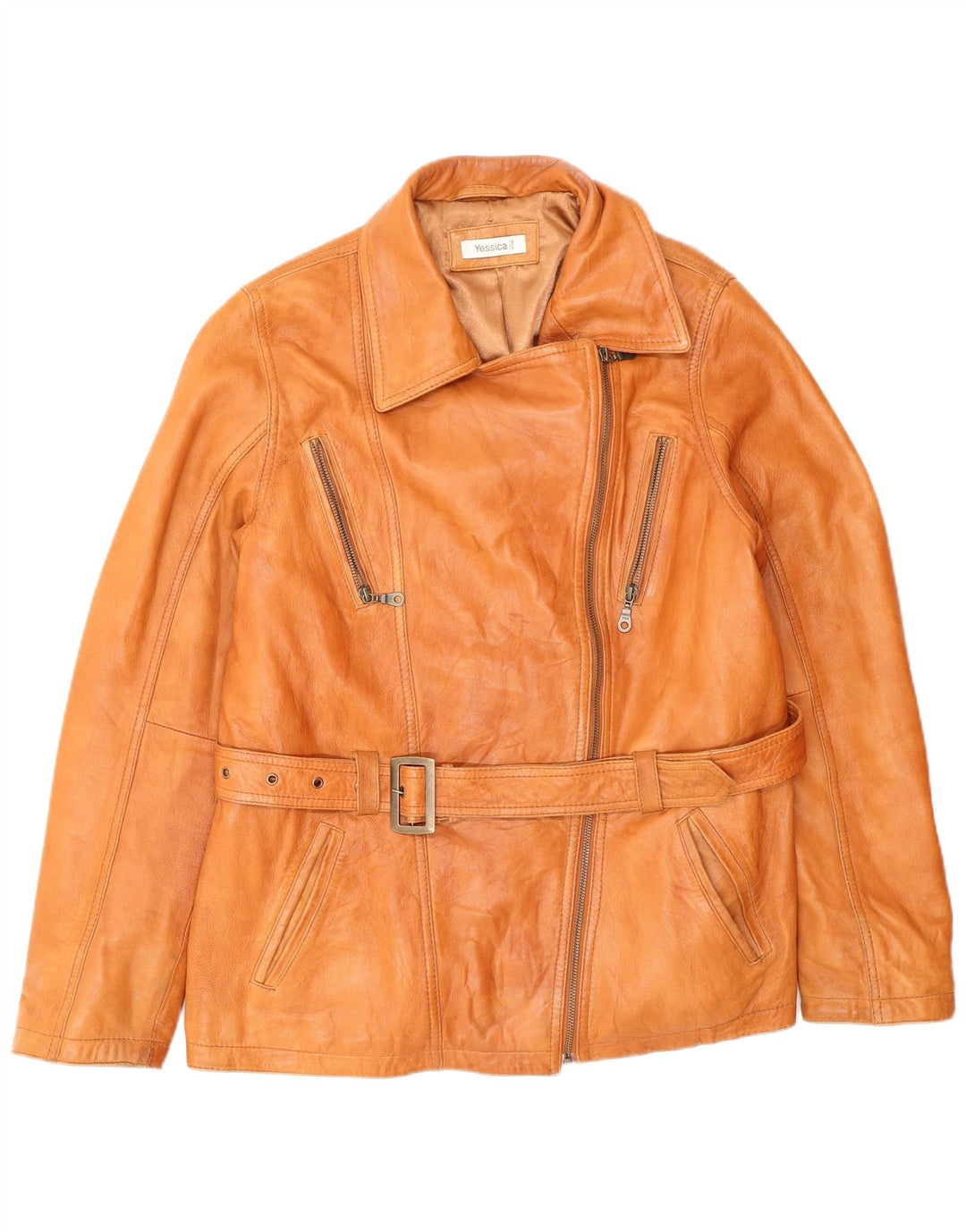 Yessica Chaqueta de cuero para mujer UK 20 2XL Cuero marrón