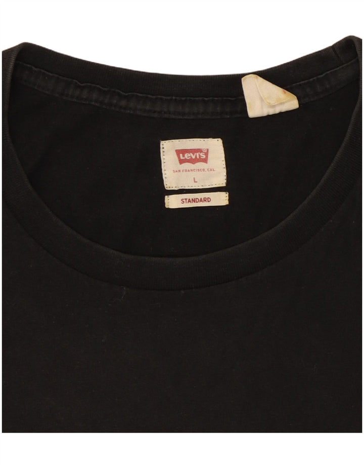 Levi's Camiseta estándar para hombre, talla grande, color negro