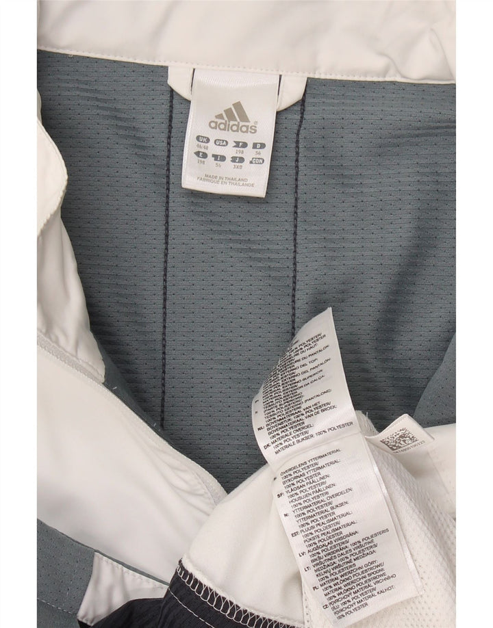 ADIDAS Chaqueta de chándal para hombre UK 46/48 XL Blanco Colorblock Poliéster