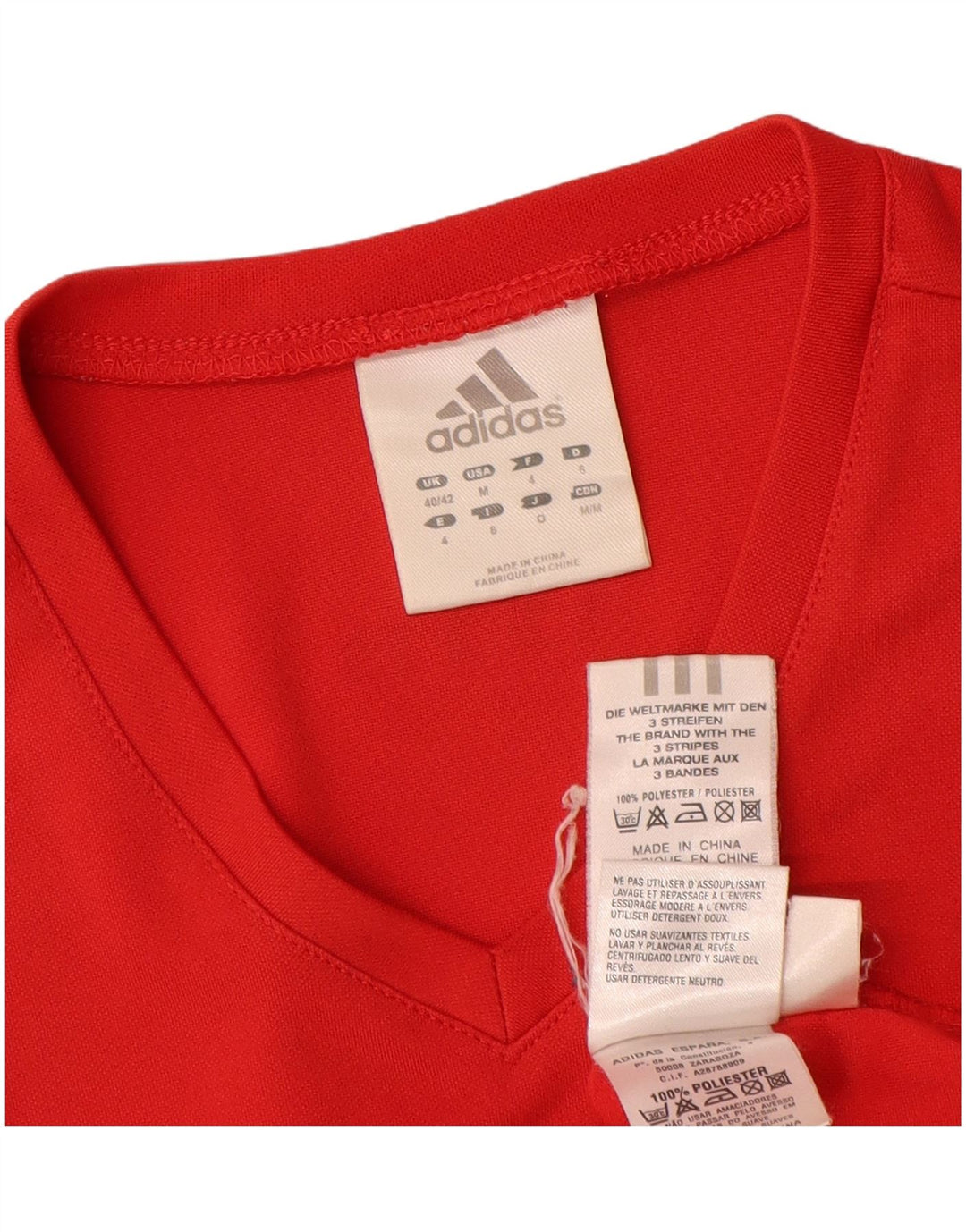 Adidas Mens Climalite Camiseta Top UK 40/42 Medio Rojo Poliéster
