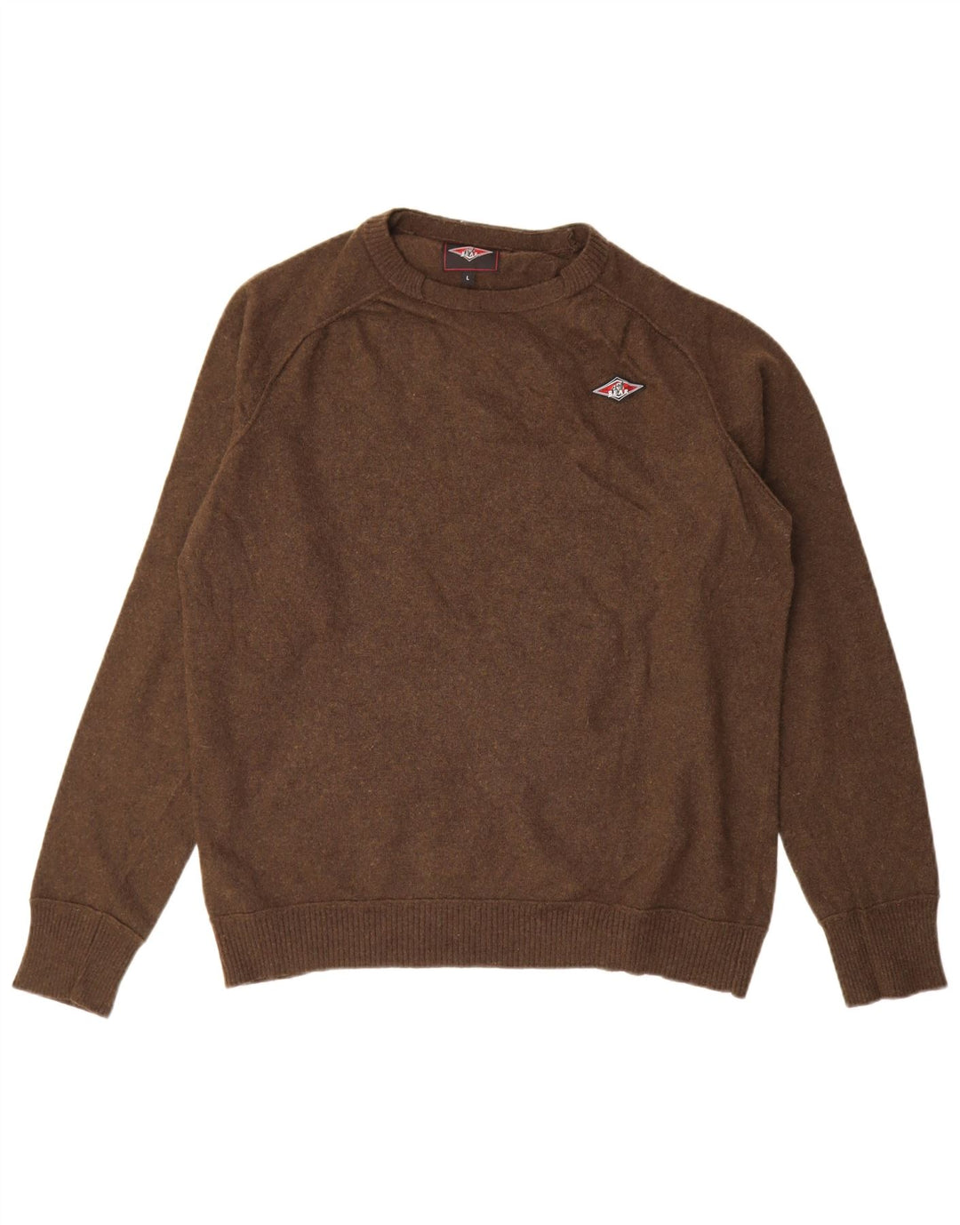 Bear - Jersey de cuello redondo para hombre, talla grande, lana marrón