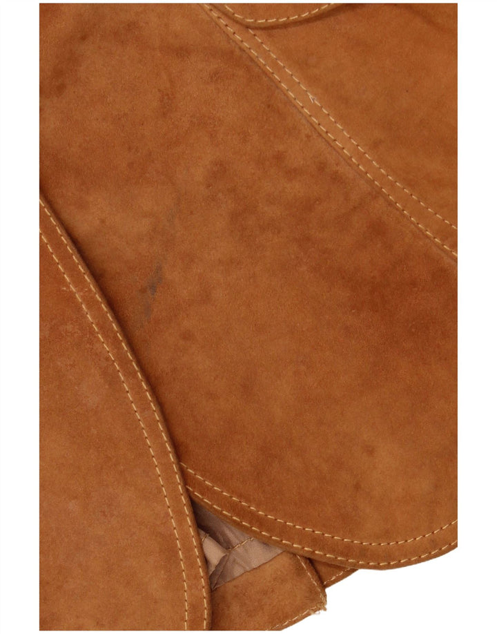 VINTAGE Chaqueta Blazer de ante de 3 botones para mujer IT 42 Marrón medio