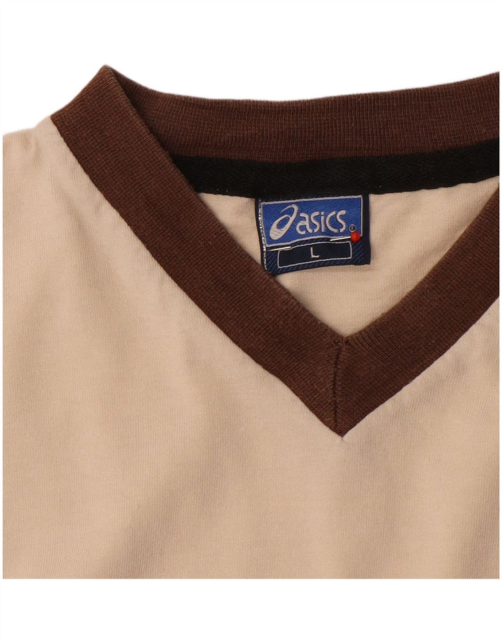 Asics - Camiseta para hombre, talla grande, color beige