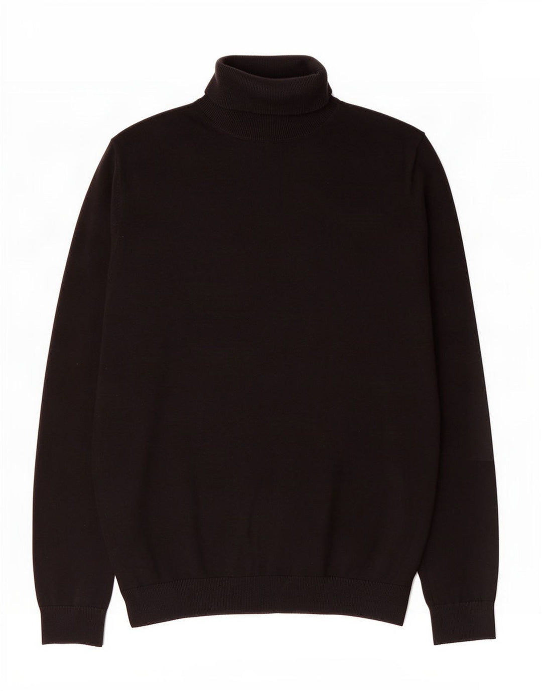 Marks & Spencer Jersey con cuello vuelto para hombre, jersey de algodón negro mediano