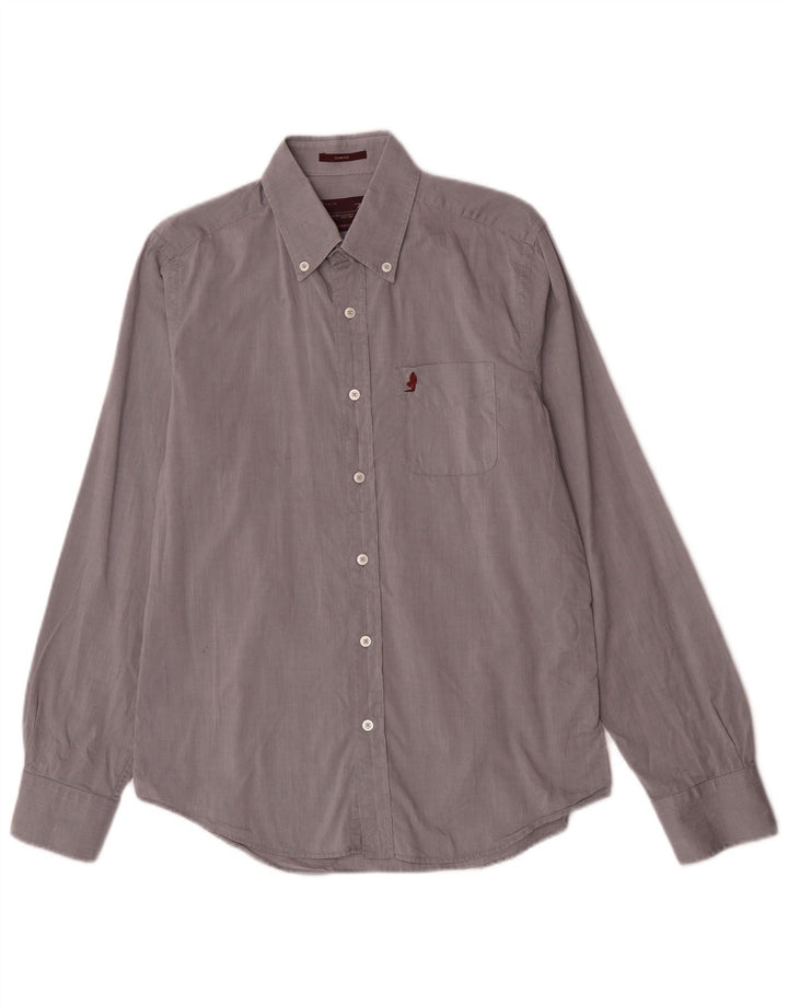 Camisa Marlboro Classics Hombre Slim Fit Gris Medio