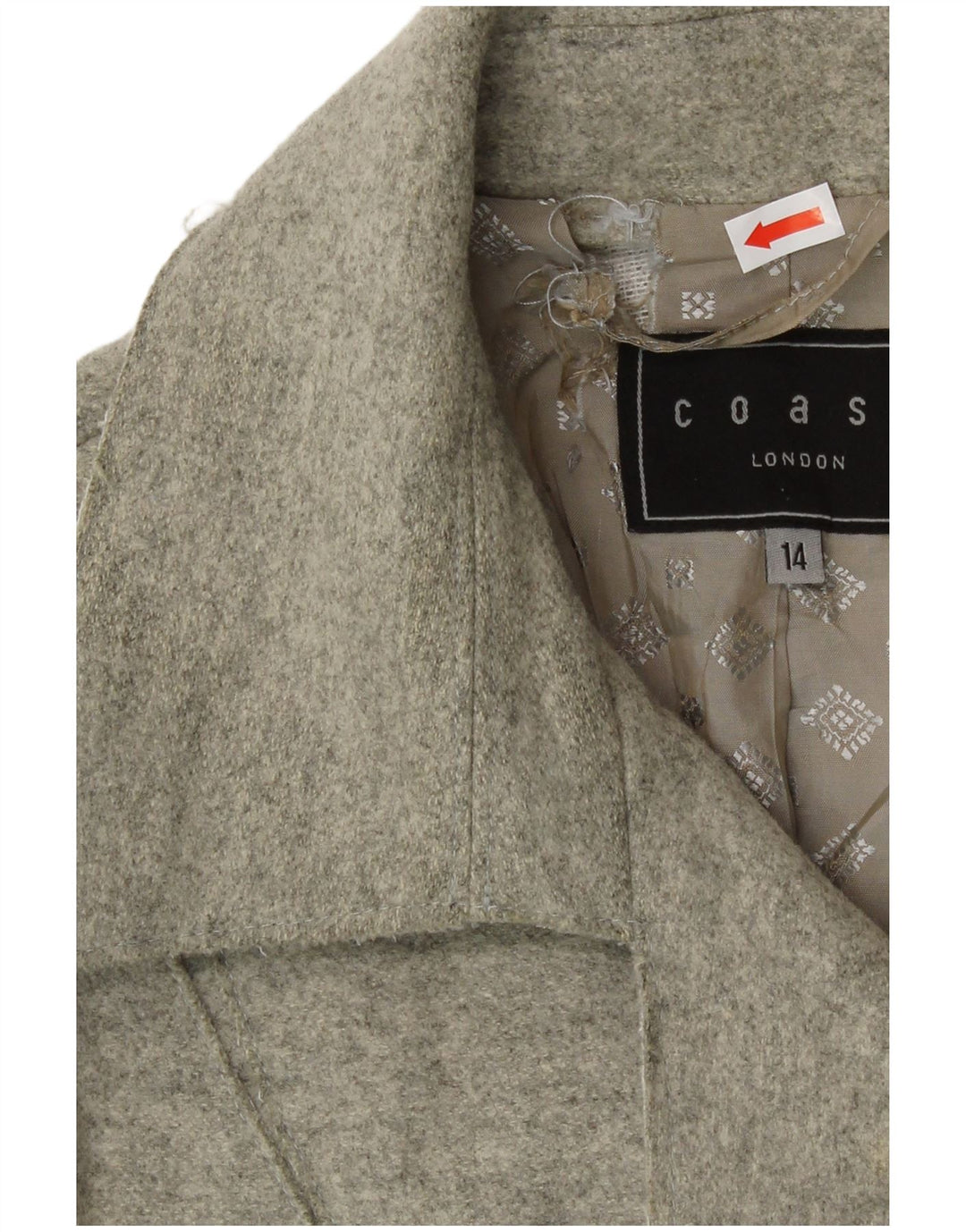 Abrigo de doble botonadura para mujer Coast UK 44 Lana virgen gris grande